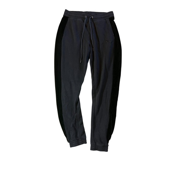 PINK Victoria's Secret Pants - PINK Victoria's Secret Black Velvet Trim Jogger Sweatpants Size‎ S